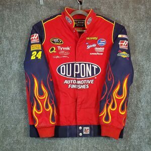 Jeff Gordon Dupont Jacket Mens L Red Flames NASCAR Chase Authentics Racing 24
